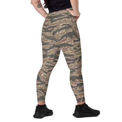 Taiwan Special Forces Red Tiger Stripe CAMO Women’s Leggings with pockets - 2XS