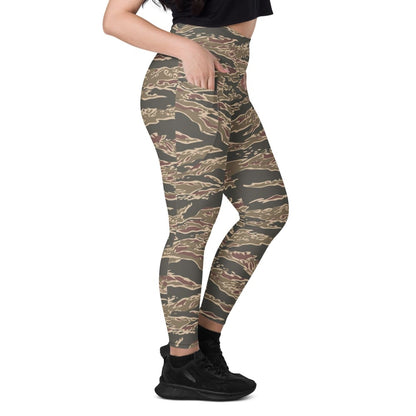 Taiwan Special Forces Red Tiger Stripe CAMO Women’s Leggings with pockets