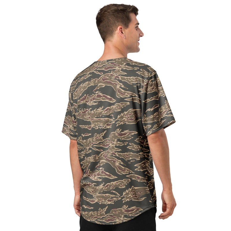 Tiger Stripe Ironwood Red CAMO Unisex Baseball Jersey