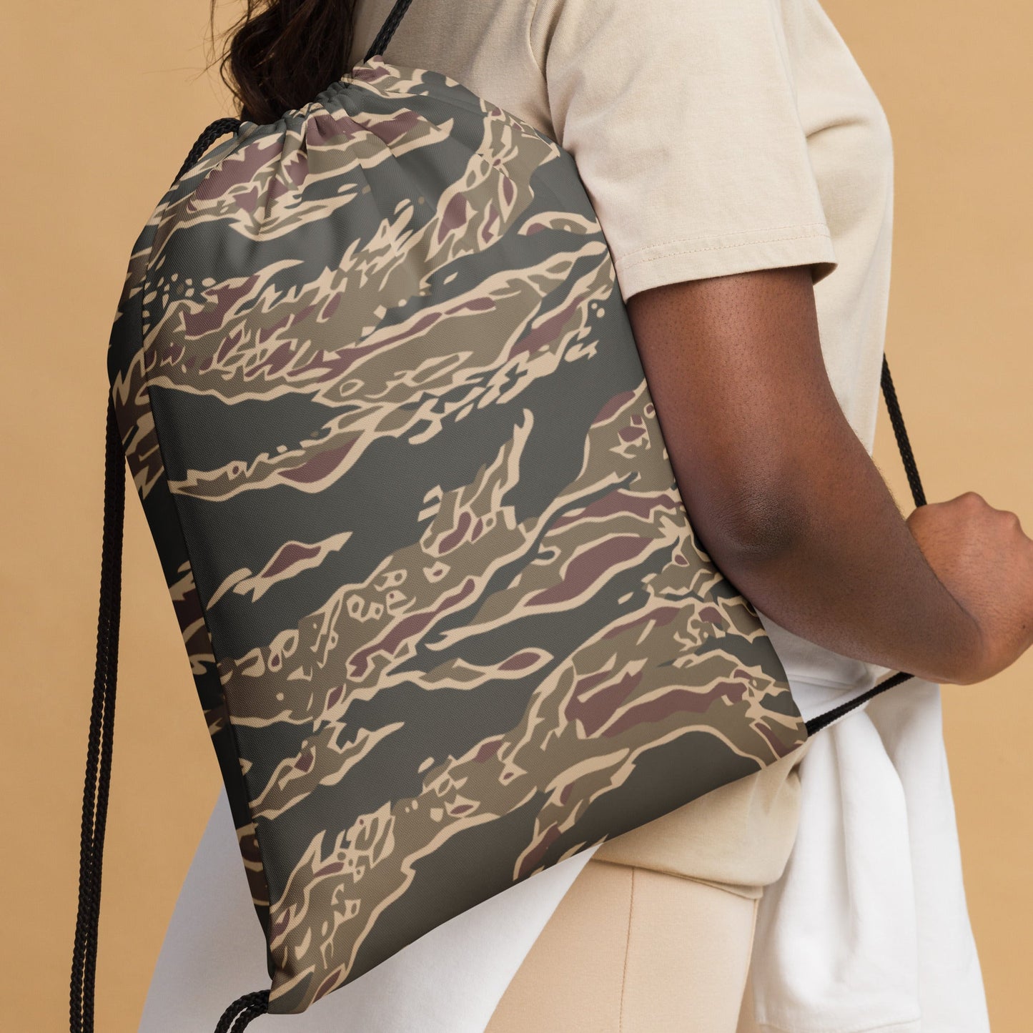 Taiwanese Special Forces Red Tiger Stripe CAMO Drawstring Bag - Bags