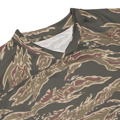 Taiwanese Special Forces Red Tiger Stripe CAMO hockey fan jersey - Hockey Jerseys