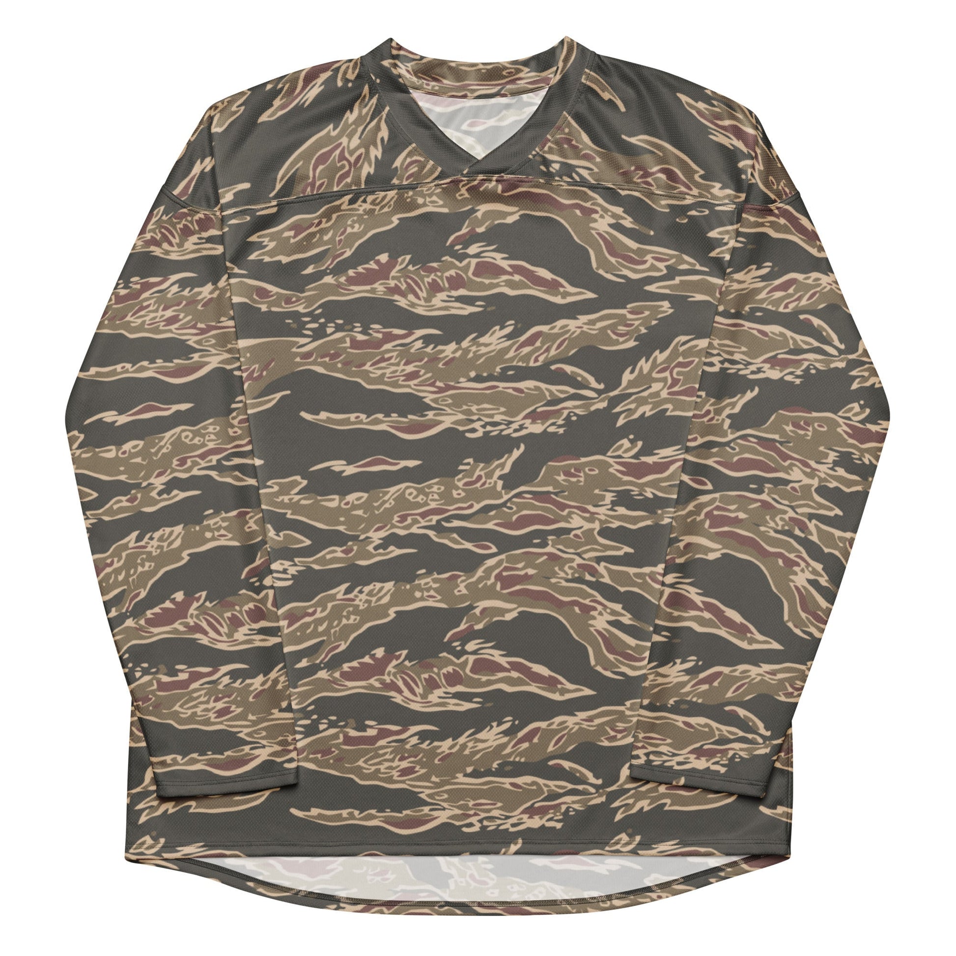 Taiwanese Special Forces Red Tiger Stripe CAMO hockey fan jersey - Hockey Jerseys