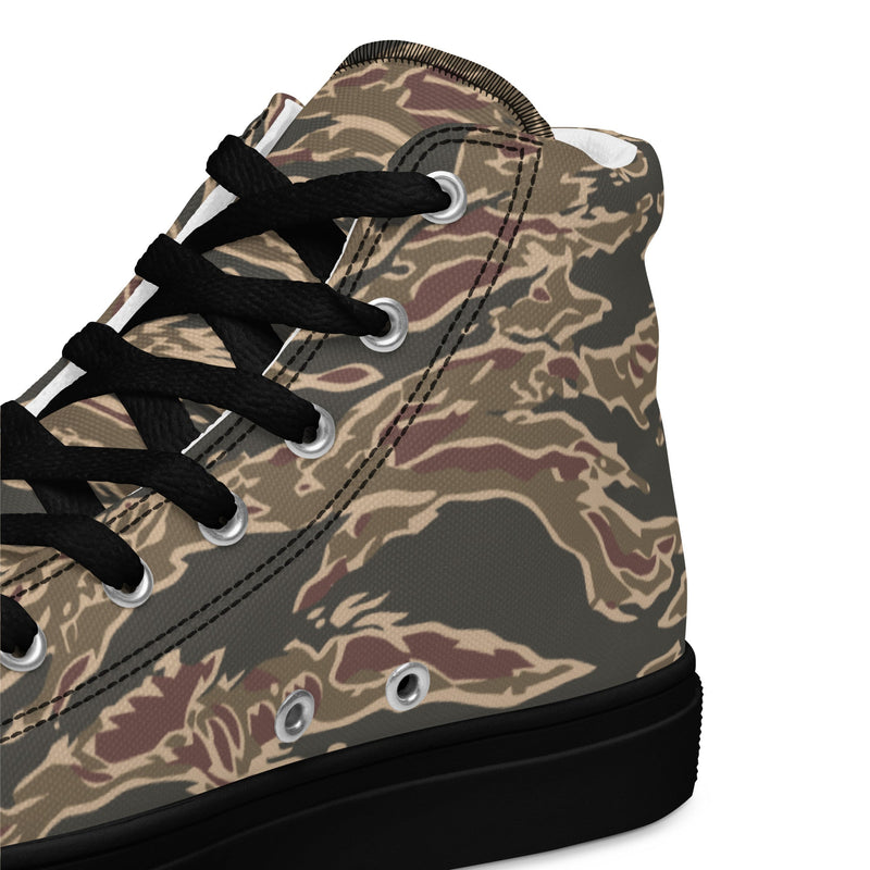 Tiger Stripe Ironwood Red CAMO Mens High-Top Canvas Shoes
