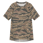 Tiger Stripe Ironwood Red CAMO Mens Short-Sleeve Rash Guard - 2XS