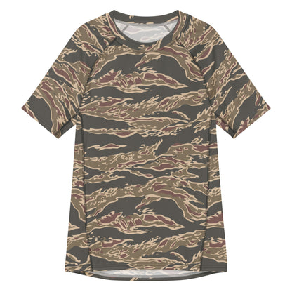 Taiwanese Special Forces Red Tiger Stripe CAMO Mens Short-Sleeve Rash Guard - 2XS - Short-sleeve Guards