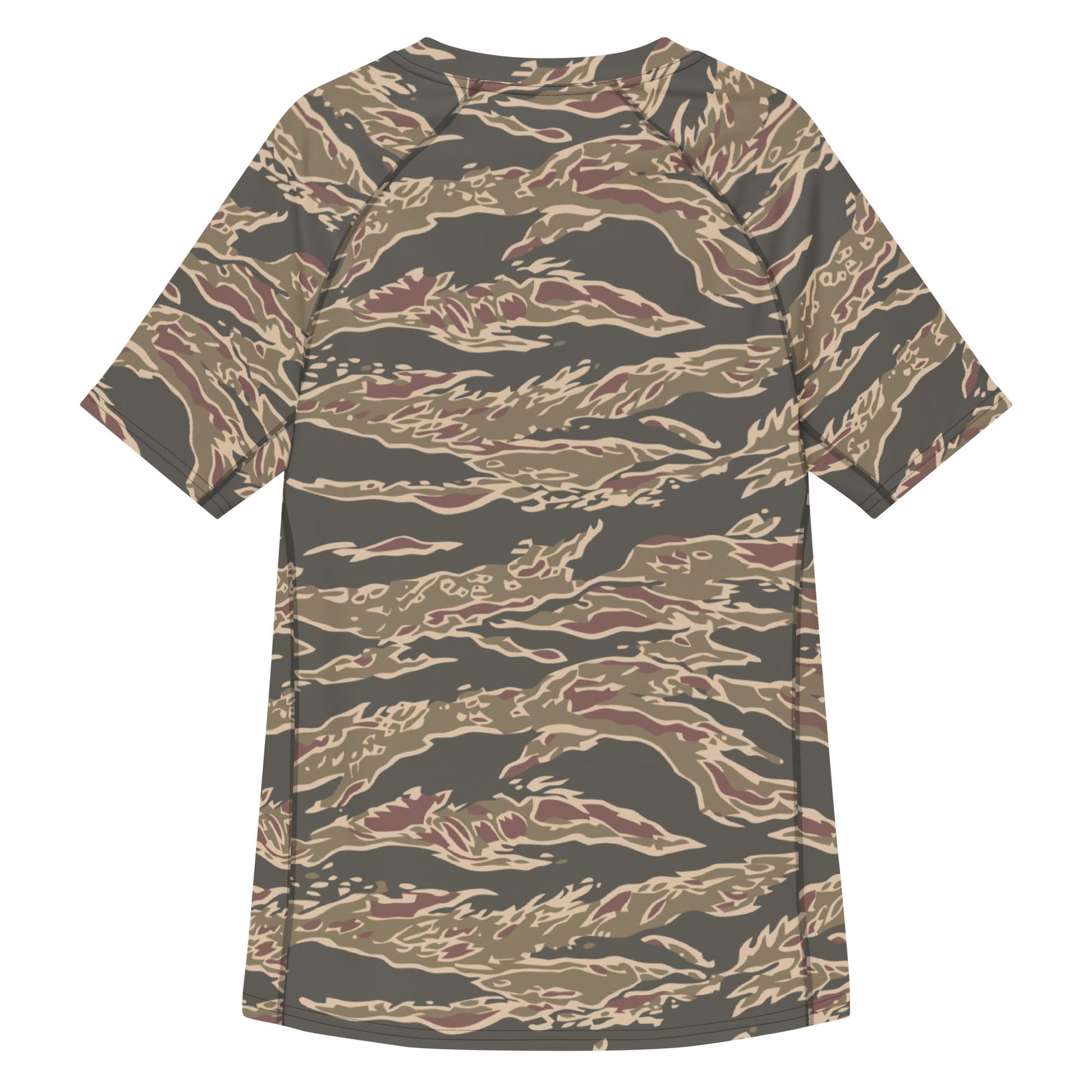Taiwanese Special Forces Red Tiger Stripe CAMO Mens Short-Sleeve Rash Guard - Short-sleeve Guards