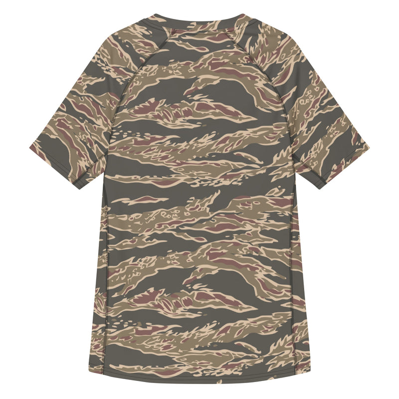 Tiger Stripe Ironwood Red CAMO Mens Short-Sleeve Rash Guard