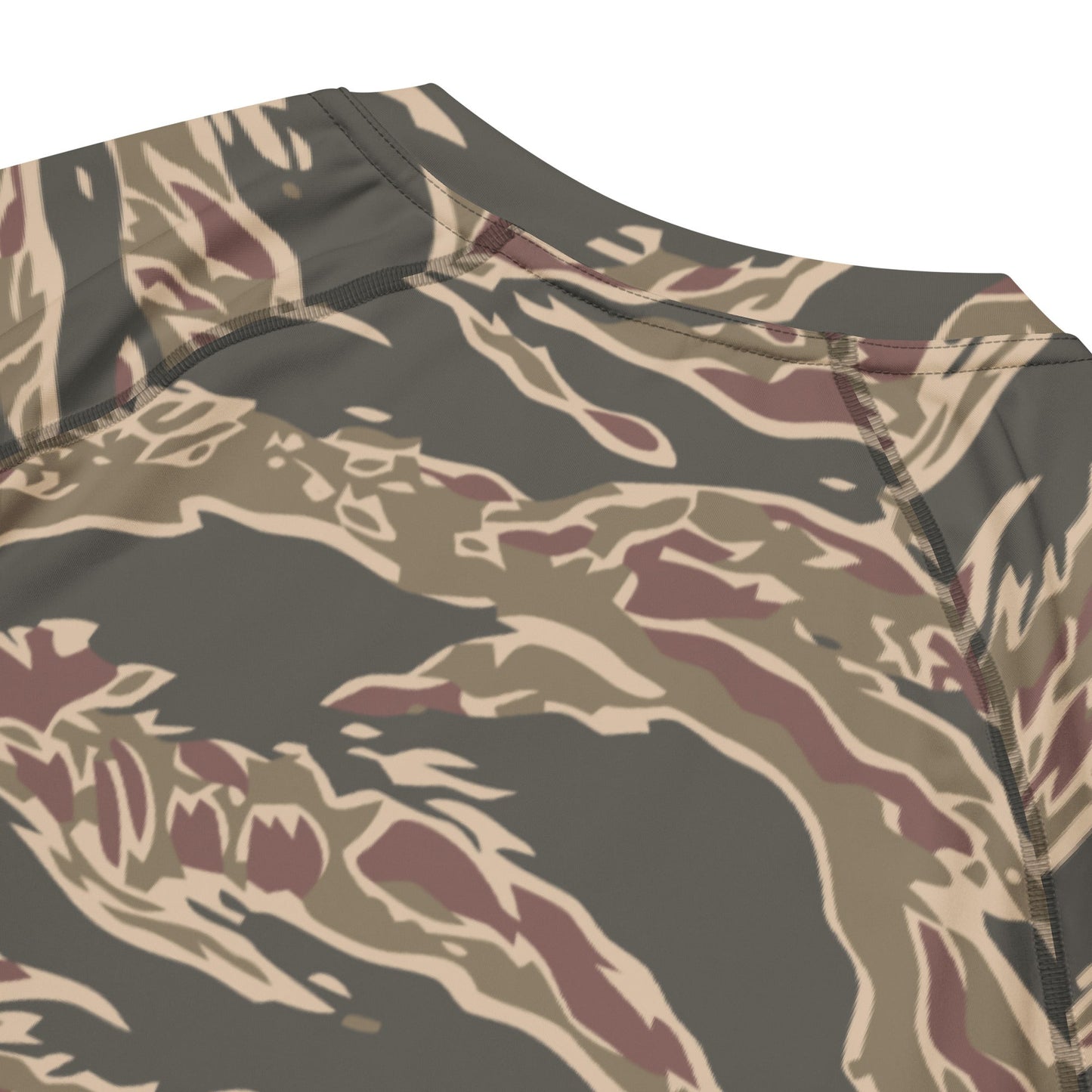 Taiwanese Special Forces Red Tiger Stripe CAMO Mens Short-Sleeve Rash Guard - Short-sleeve Guards