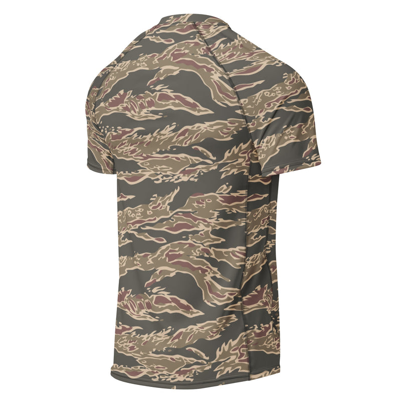 Tiger Stripe Ironwood Red CAMO Mens Short-Sleeve Rash Guard