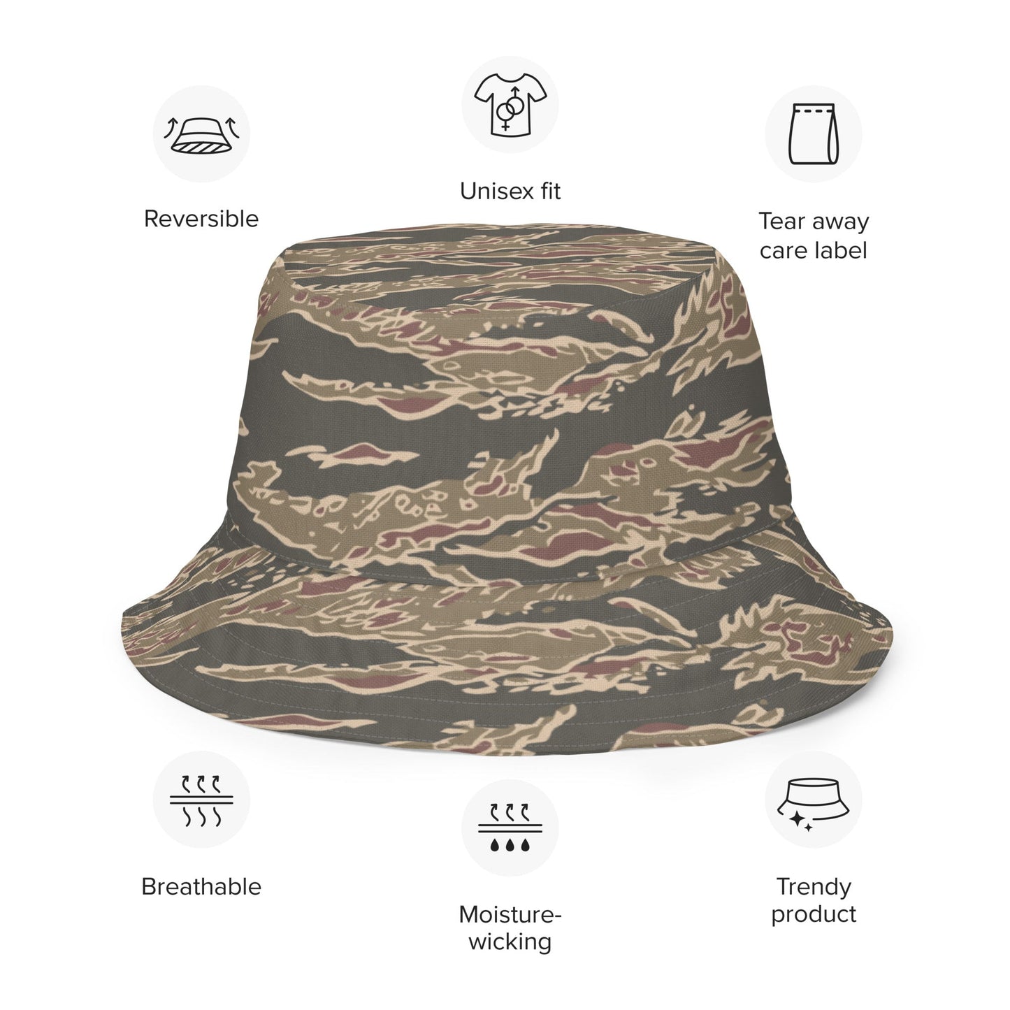 Taiwanese Special Forces Red Tiger Stripe CAMO Reversible bucket hat - Bucket Hats