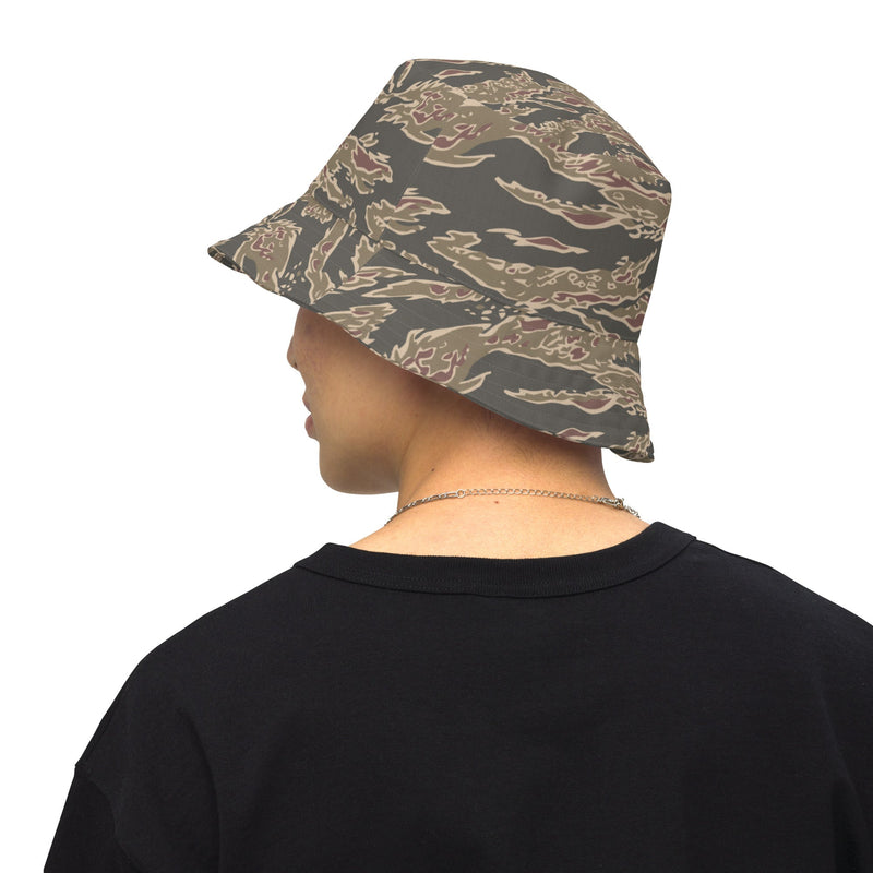 Tiger Stripe Ironwood Red CAMO Reversible Bucket Hat - S/M - Head