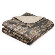 Tiger Stripe Ironwood Red CAMO Sherpa Blanket
