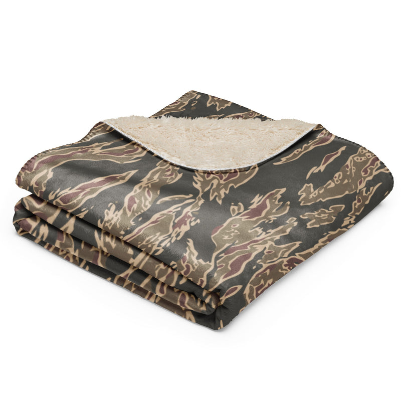 Tiger Stripe Ironwood Red CAMO Sherpa Blanket
