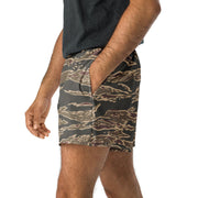Tiger Stripe Ironwood Red CAMO Unisex Athletic Shorts - XS