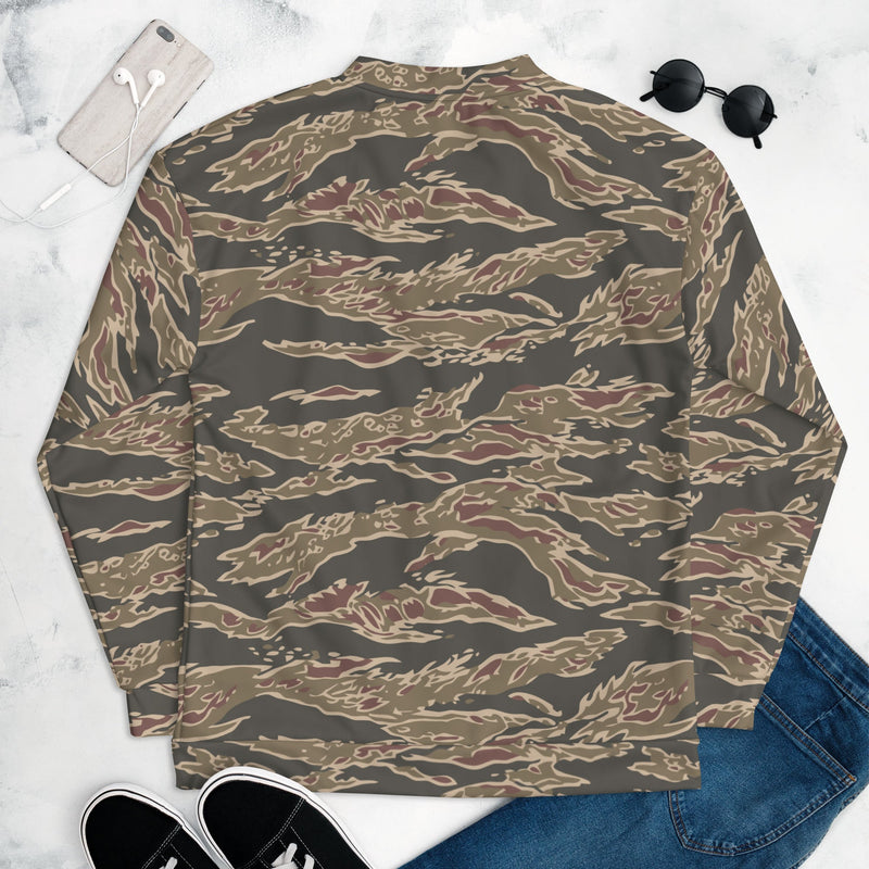Tiger Stripe Ironwood Red CAMO Unisex Bomber Jacket