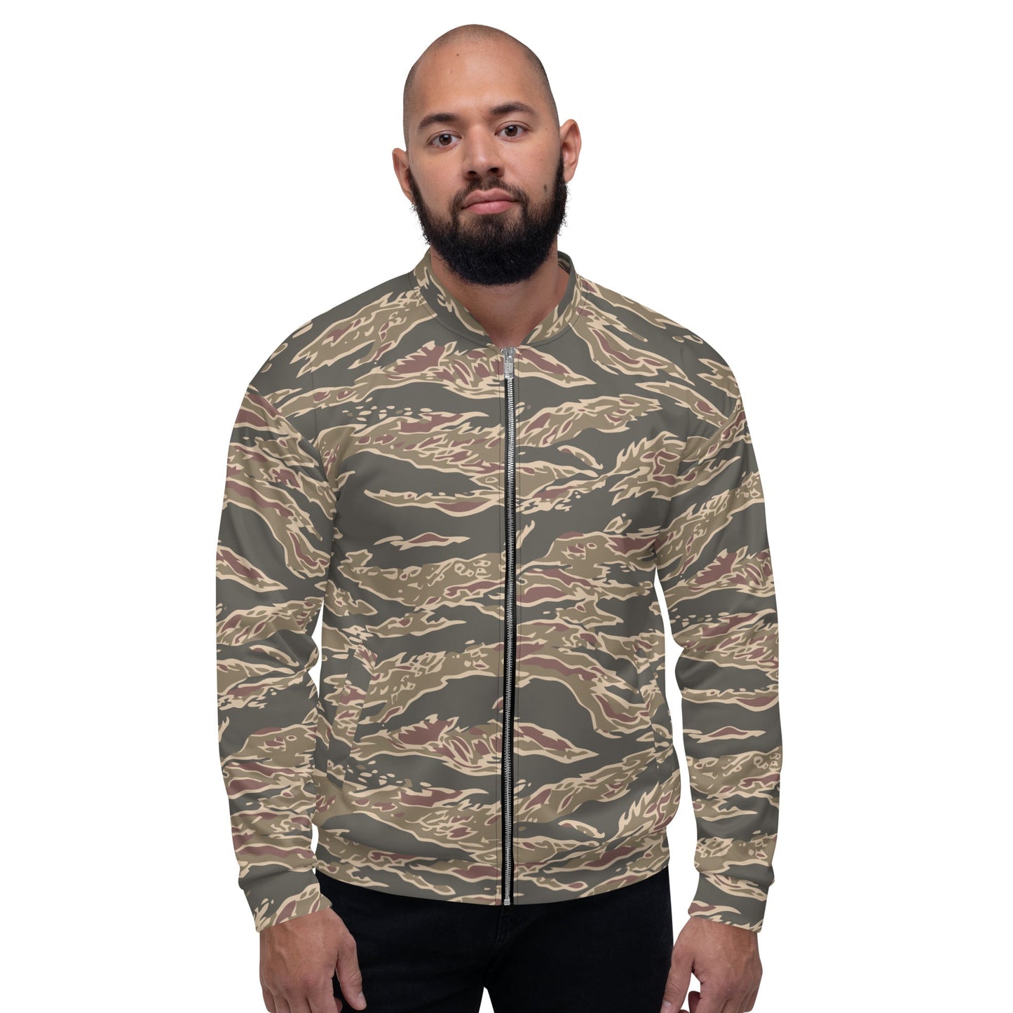 Taiwanese Special Forces Red Tiger Stripe CAMO Unisex Bomber Jacket - Jackets