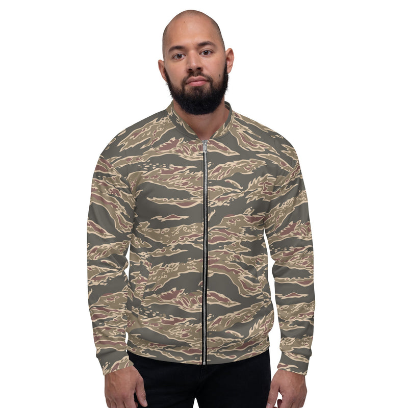 Tiger Stripe Ironwood Red CAMO Unisex Bomber Jacket