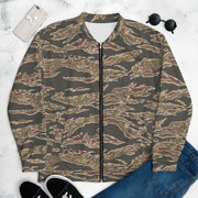 Tiger Stripe Ironwood Red CAMO Unisex Bomber Jacket - XS