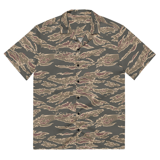 Tiger Stripe Ironwood Red CAMO Unisex Short-Sleeve Button Shirt - 2XS - Button-Up