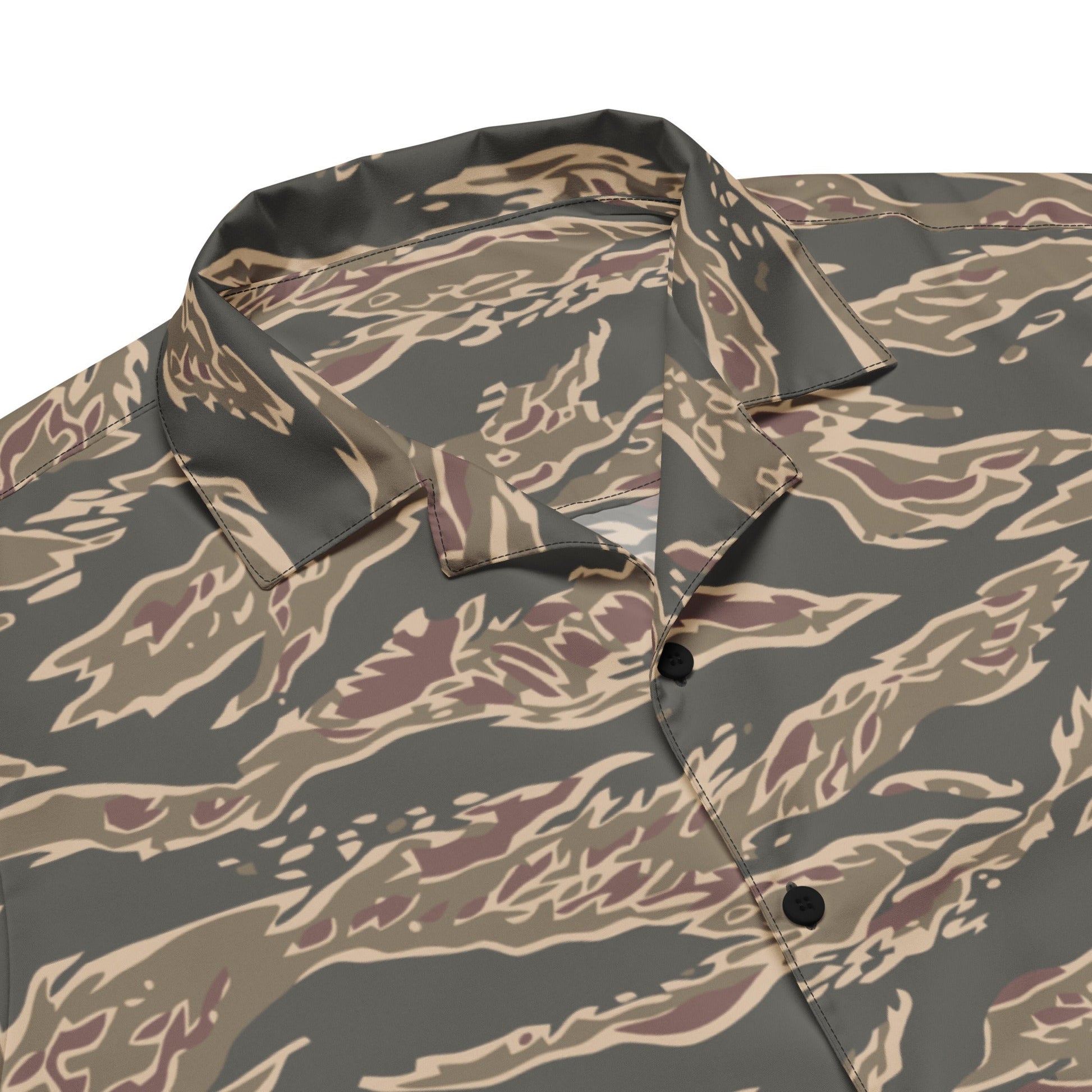 Taiwanese Special Forces Red Tiger Stripe CAMO Unisex Short-Sleeve Button Shirt