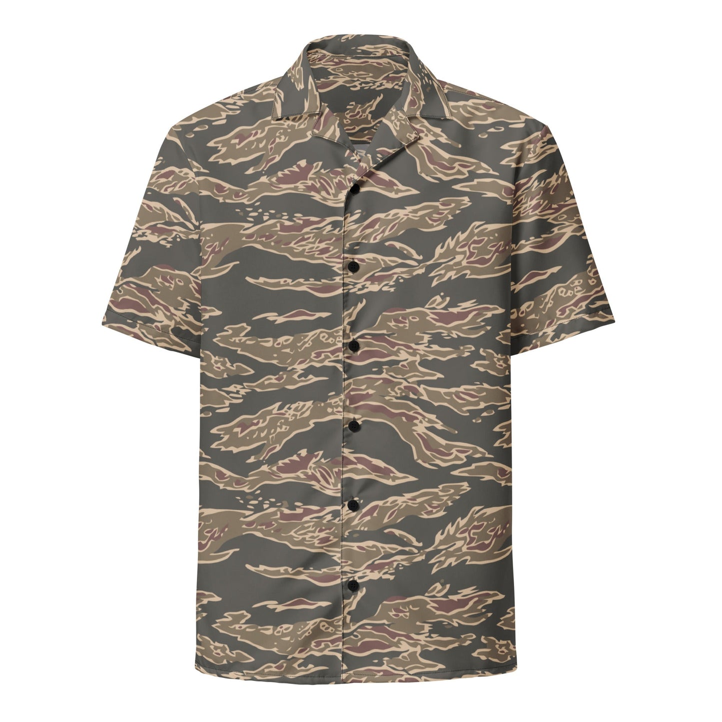 Taiwanese Special Forces Red Tiger Stripe CAMO Unisex Short-Sleeve Button Shirt
