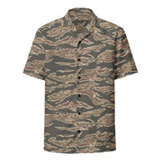 Tiger Stripe Ironwood Red CAMO Unisex Short-Sleeve Button Shirt - Button-Up
