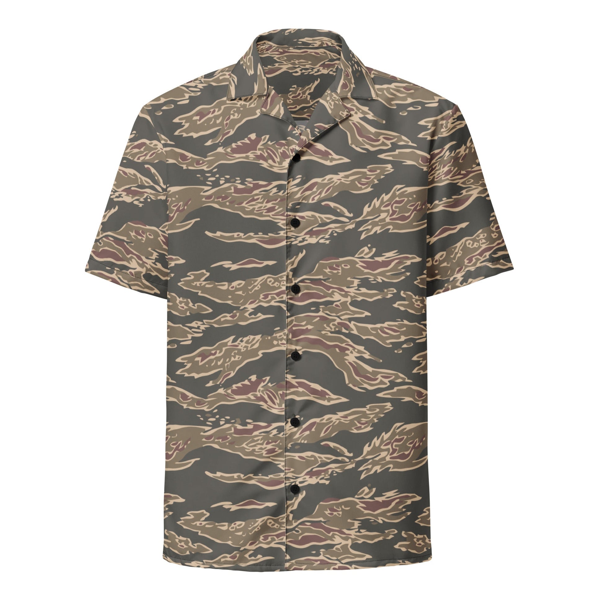 Taiwanese Special Forces Red Tiger Stripe CAMO Unisex Short-Sleeve Button Shirt