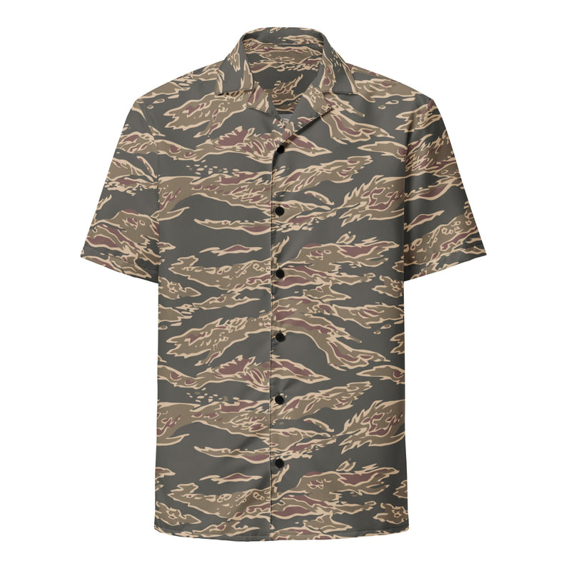 Tiger Stripe Ironwood Red CAMO Unisex Short-Sleeve Button Shirt - Button-Up