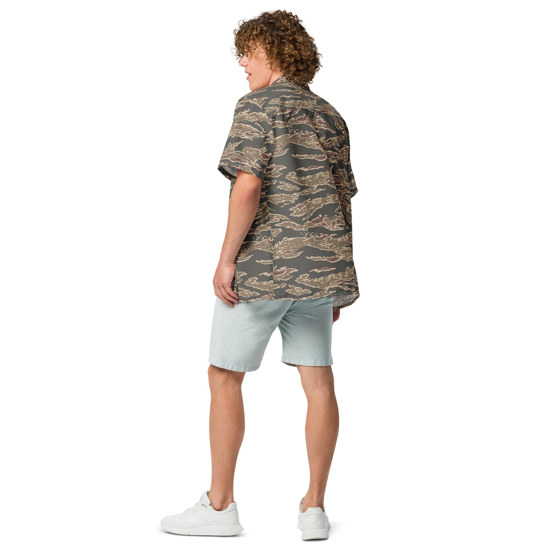 Taiwanese Special Forces Red Tiger Stripe CAMO Unisex Short-Sleeve Button Shirt