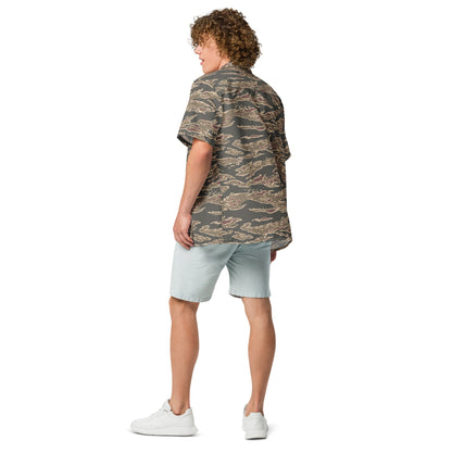 Taiwanese Special Forces Red Tiger Stripe CAMO Unisex Short-Sleeve Button Shirt