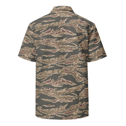 Taiwanese Special Forces Red Tiger Stripe CAMO Unisex Short-Sleeve Button Shirt