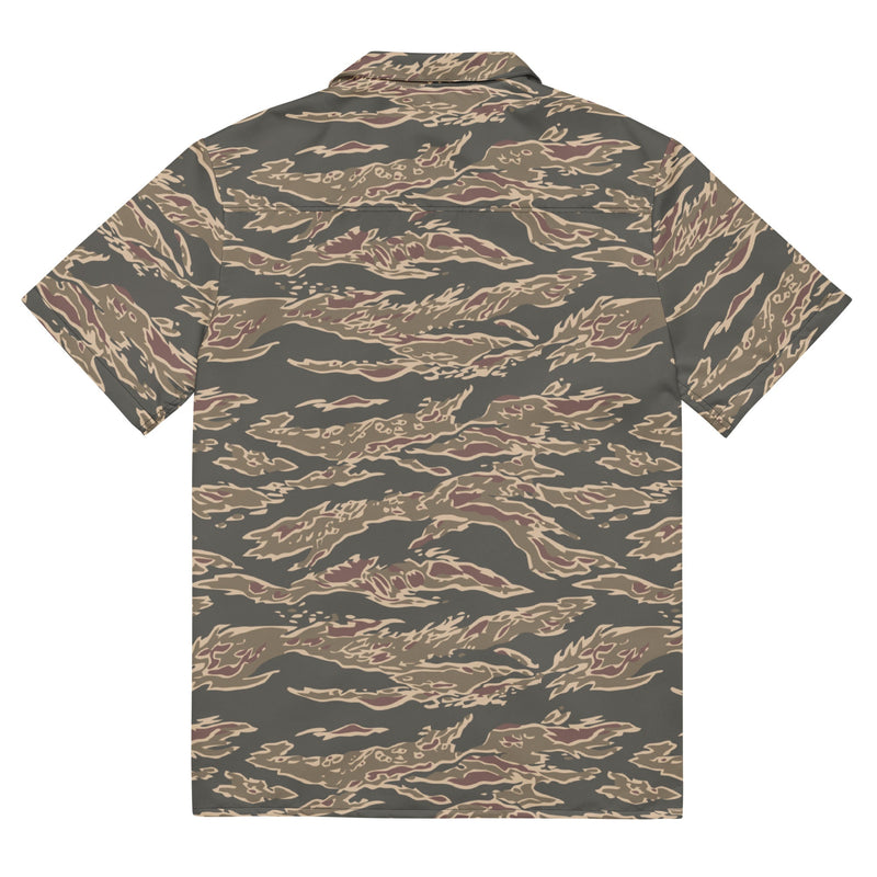 Tiger Stripe Ironwood Red CAMO Unisex Short-Sleeve Button Shirt - Button-Up