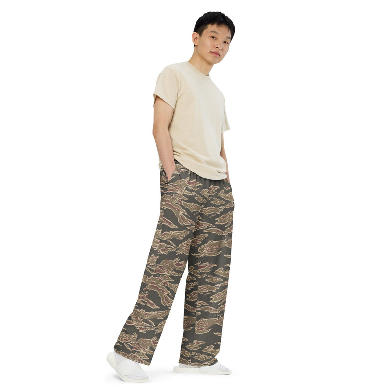 Tiger Stripe Ironwood Red CAMO Unisex Wide-Leg Leisure Pants - Pant