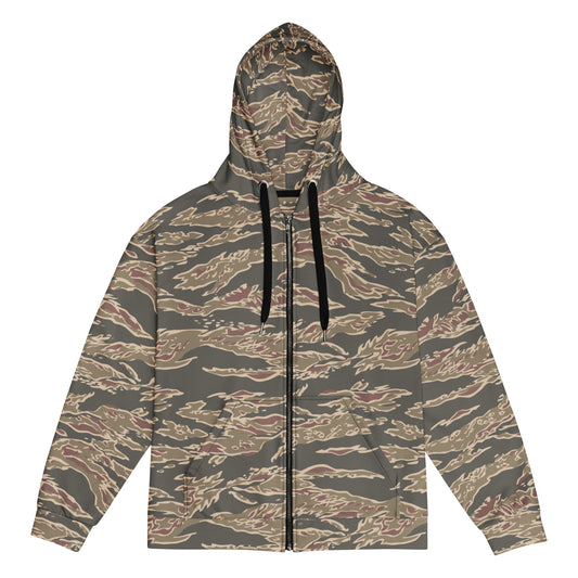 Taiwanese Special Forces Red Tiger Stripe CAMO Unisex zip hoodie - 2XS - Zip Hoodies