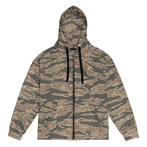 Tiger Stripe Ironwood Red CAMO Unisex Zip Hoodie - 2XS