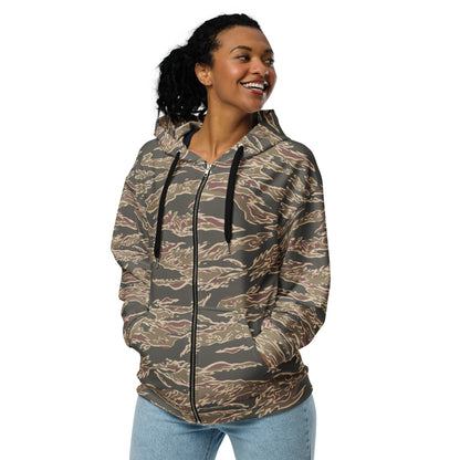 Taiwanese Special Forces Red Tiger Stripe CAMO Unisex zip hoodie - Zip Hoodies