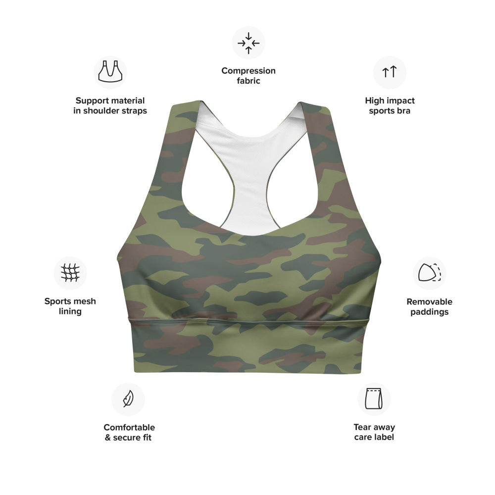 Tajikistan Flora CAMO Longline sports bra - Womens Sports Bra