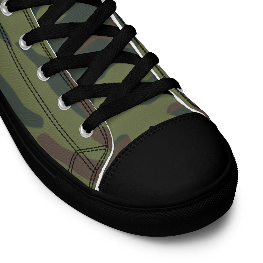 Tajikistan Flora CAMO Men’s high top canvas shoes - Mens High Top Canvas Shoes