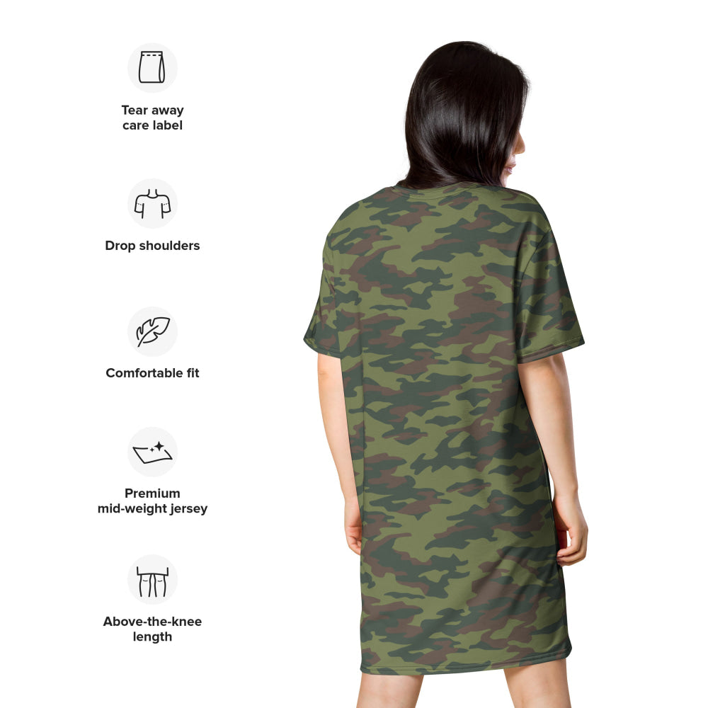 Tajikistan Flora CAMO T-shirt dress - Womens T-Shirt Dress