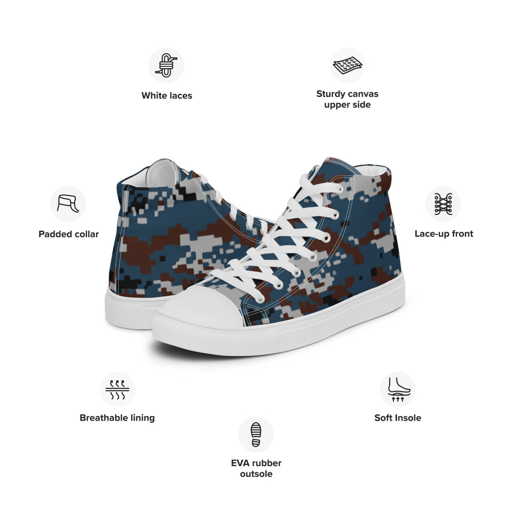 Thailand Air Force Security Police CAMO Men’s high top canvas shoes - Mens High Top Canvas Shoes