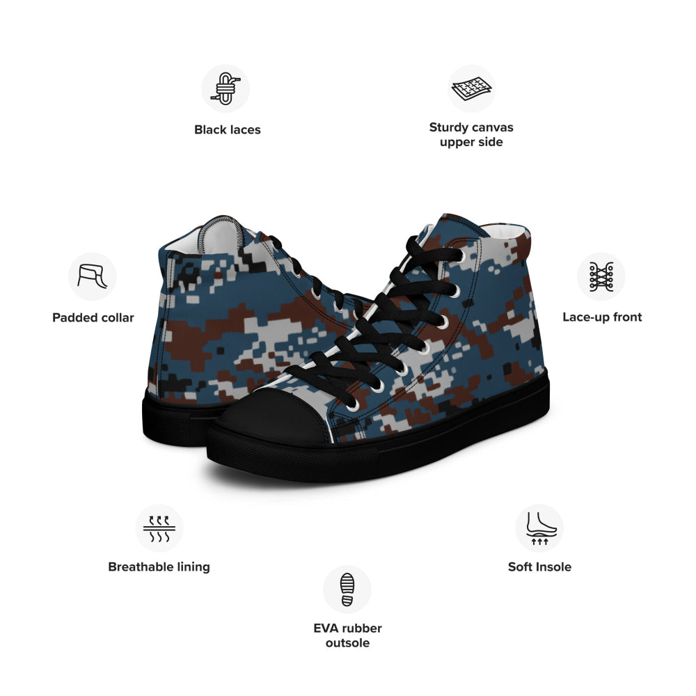 Thailand Air Force Security Police CAMO Men’s high top canvas shoes - Mens High Top Canvas Shoes