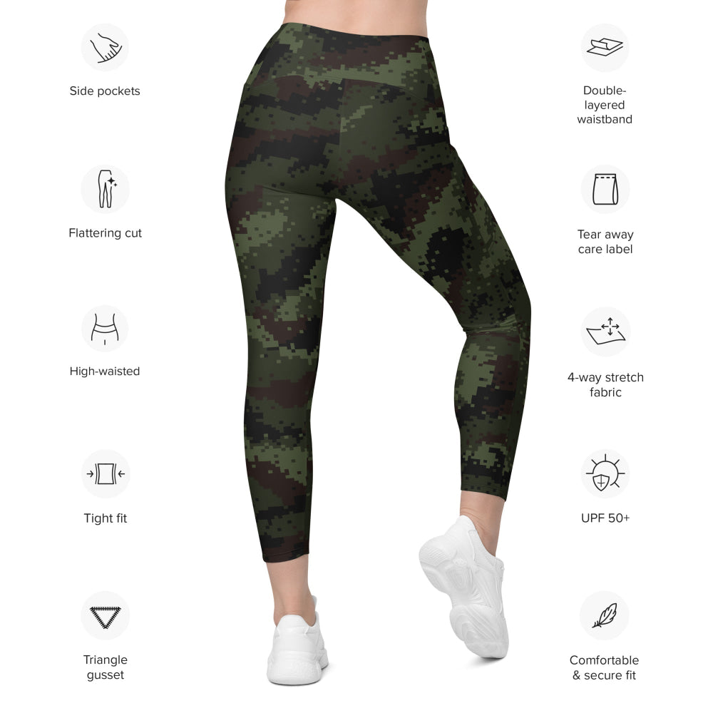 Thailand Army Digital CAMO Leggings with pockets - Womens With Pockets