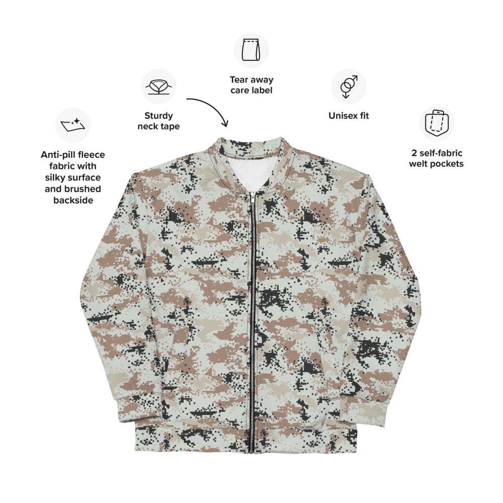 Thailand Darfur Desert Digital CAMO Unisex Bomber Jacket