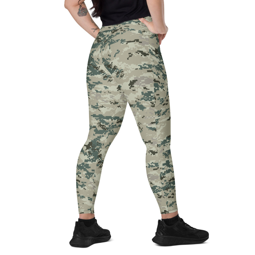 Thailand Navy Digital CAMO Leggings with pockets - 2XS - Womens With Pockets