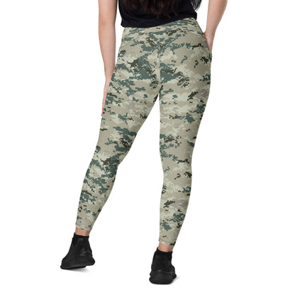 Thailand Navy Digital CAMO Leggings with pockets - Womens With Pockets