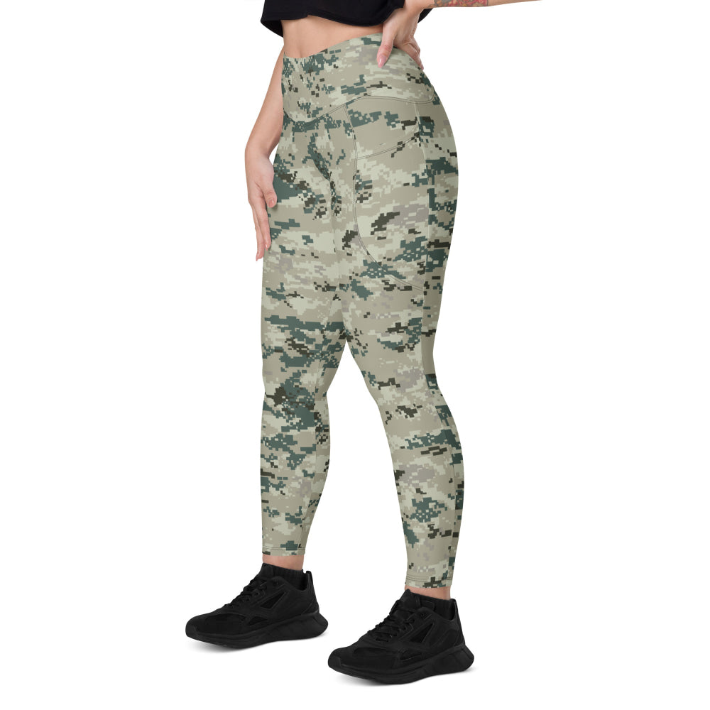 Thailand Navy Digital CAMO Leggings with pockets - Womens With Pockets