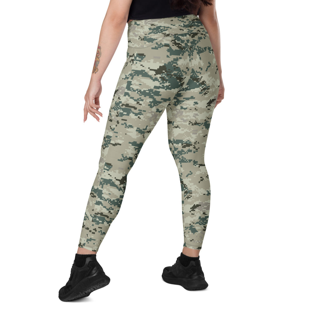 Thailand Navy Digital CAMO Leggings with pockets - Womens With Pockets