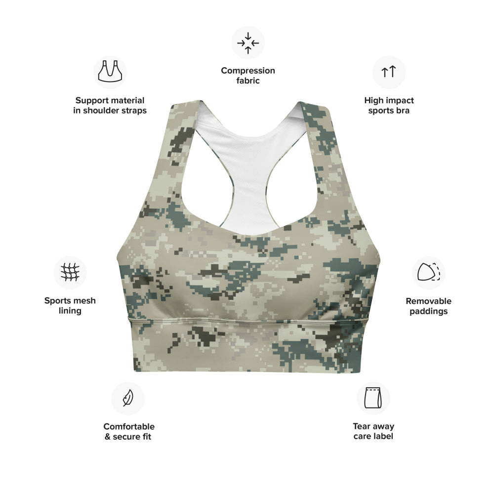 Thailand Navy Digital CAMO Longline sports bra - Womens Sports Bra