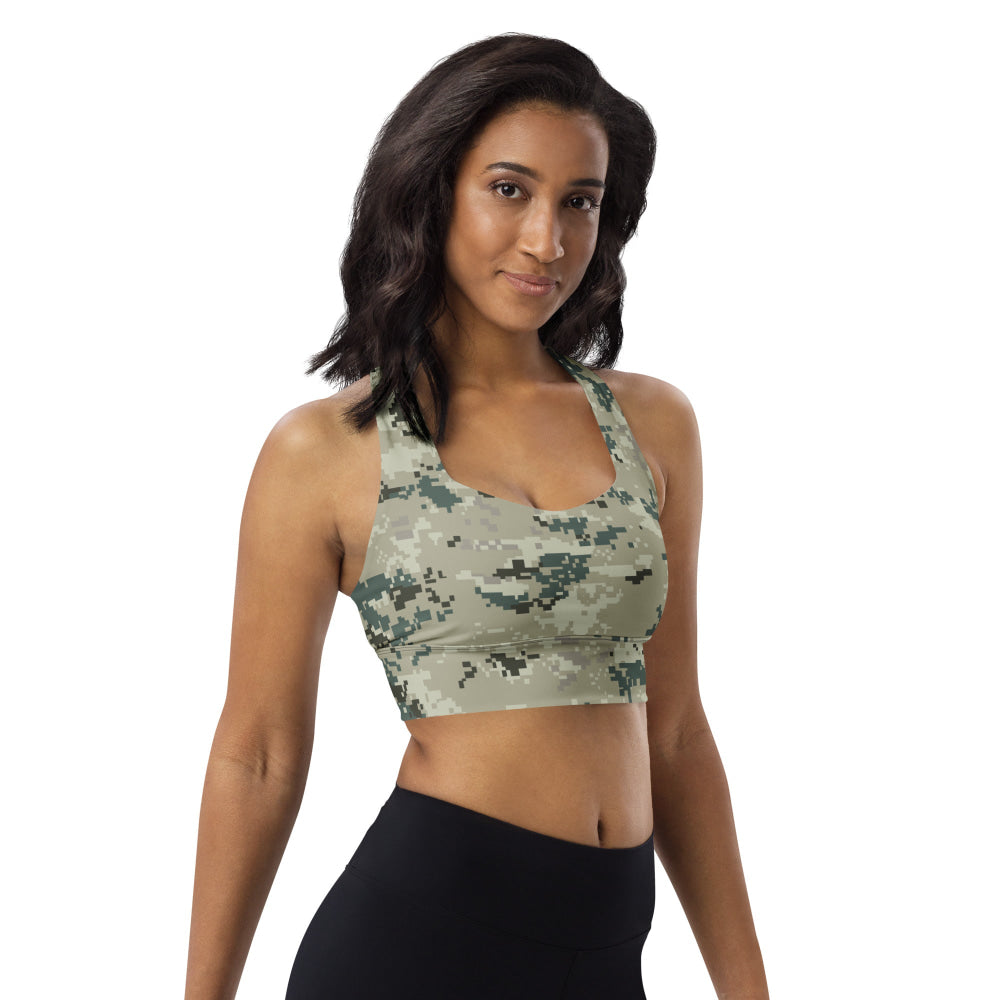 Thailand Navy Digital CAMO Longline sports bra - Womens Sports Bra