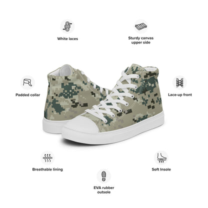 Thailand Navy Digital CAMO Men’s high top canvas shoes - Mens High Top Canvas Shoes